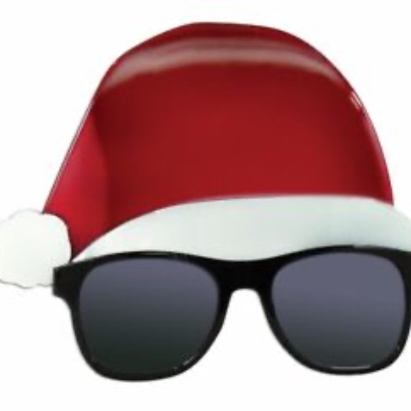 Santa hat Sunglasses - Fun and easy holiday Christmas glasses ugly sweater party - Picture 2 of 2